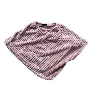 Black Rivet | Faux Fur Pink Poncho